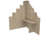 Roomdivider T model Grey craft oak Tangara Groothandel voor de Kinderopvang Kinderdagverblijfinrichting